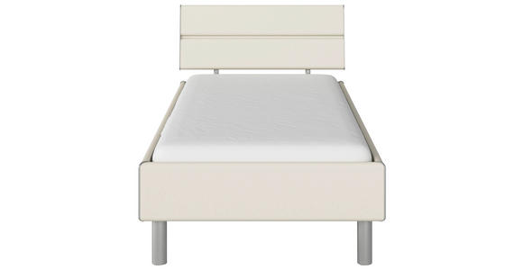 BETT 90/200 cm  in Champagner  - Champagner/Alufarben, Design, Holzwerkstoff/Metall (90/200cm) - Carryhome