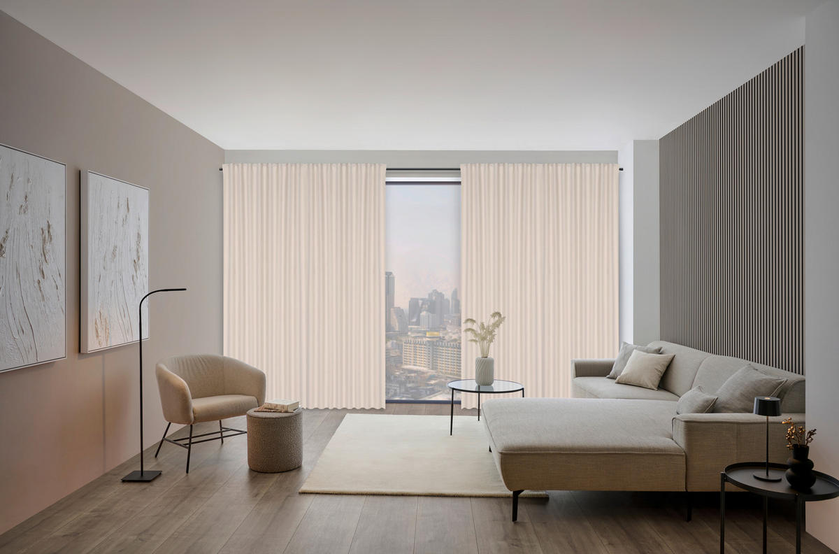 FERTIGVORHANG  black-out (lichtundurchlässig)   135/245 cm  - Creme, Basics, Textil (135/245cm) - Dieter Knoll