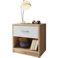NOĆNI ORMARIĆ bijela, hrast San Remo   - bijela/hrast San Remo, Konvencionalno, drvni materijal/plastika (39/41/28cm) - Boxxx