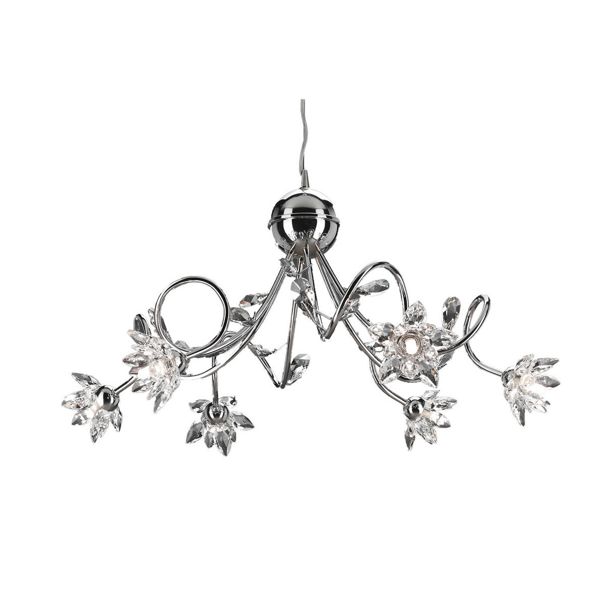 HÄNGELEUCHTE 80/100 cm   - Chromfarben, KONVENTIONELL, Glas/Metall (80/100cm)