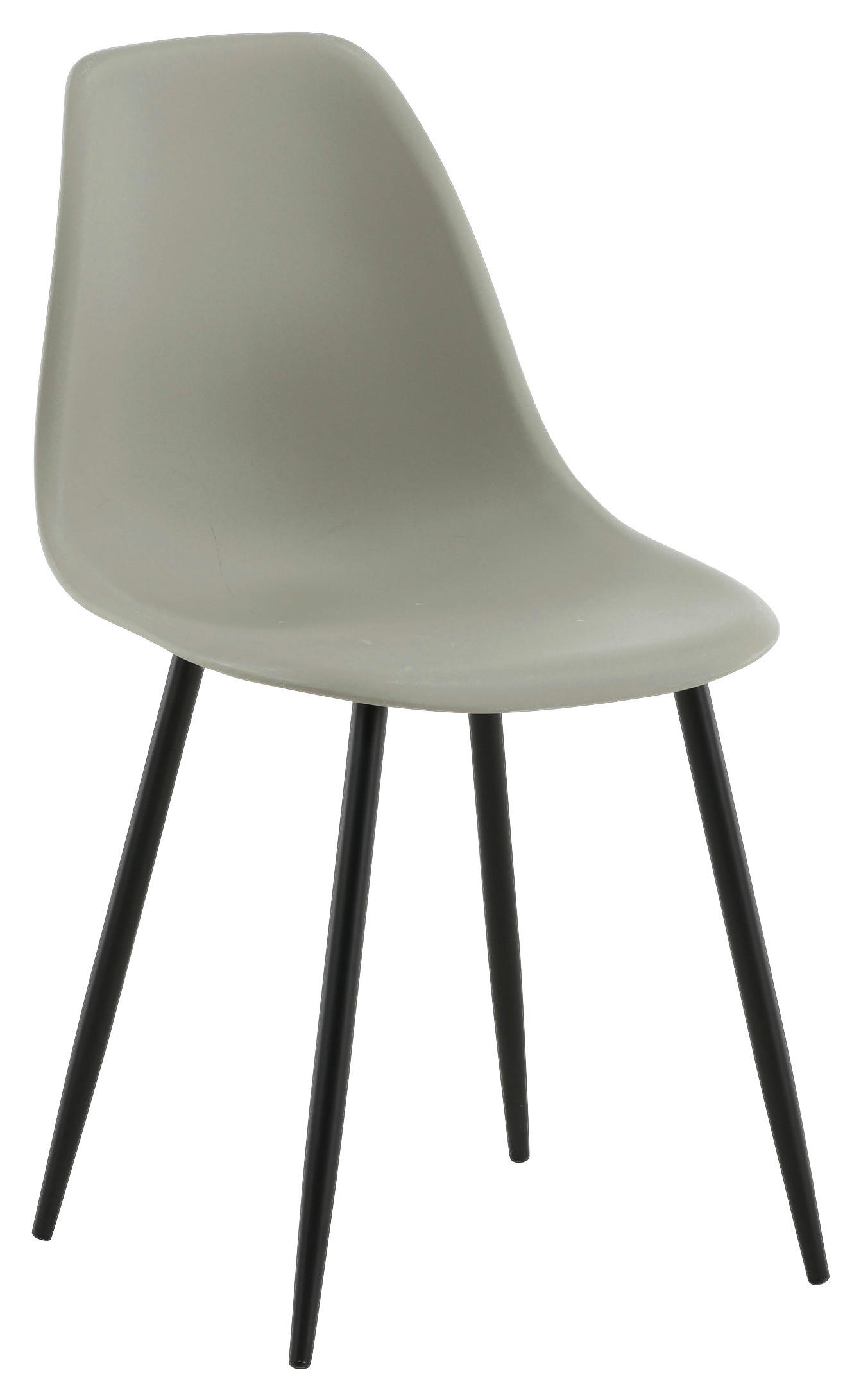 STUHL-SET 2 Stück  in Stahl matt  - Schwarz/Grau, Design, Kunststoff/Metall (45,5/81/58cm) - Livetastic