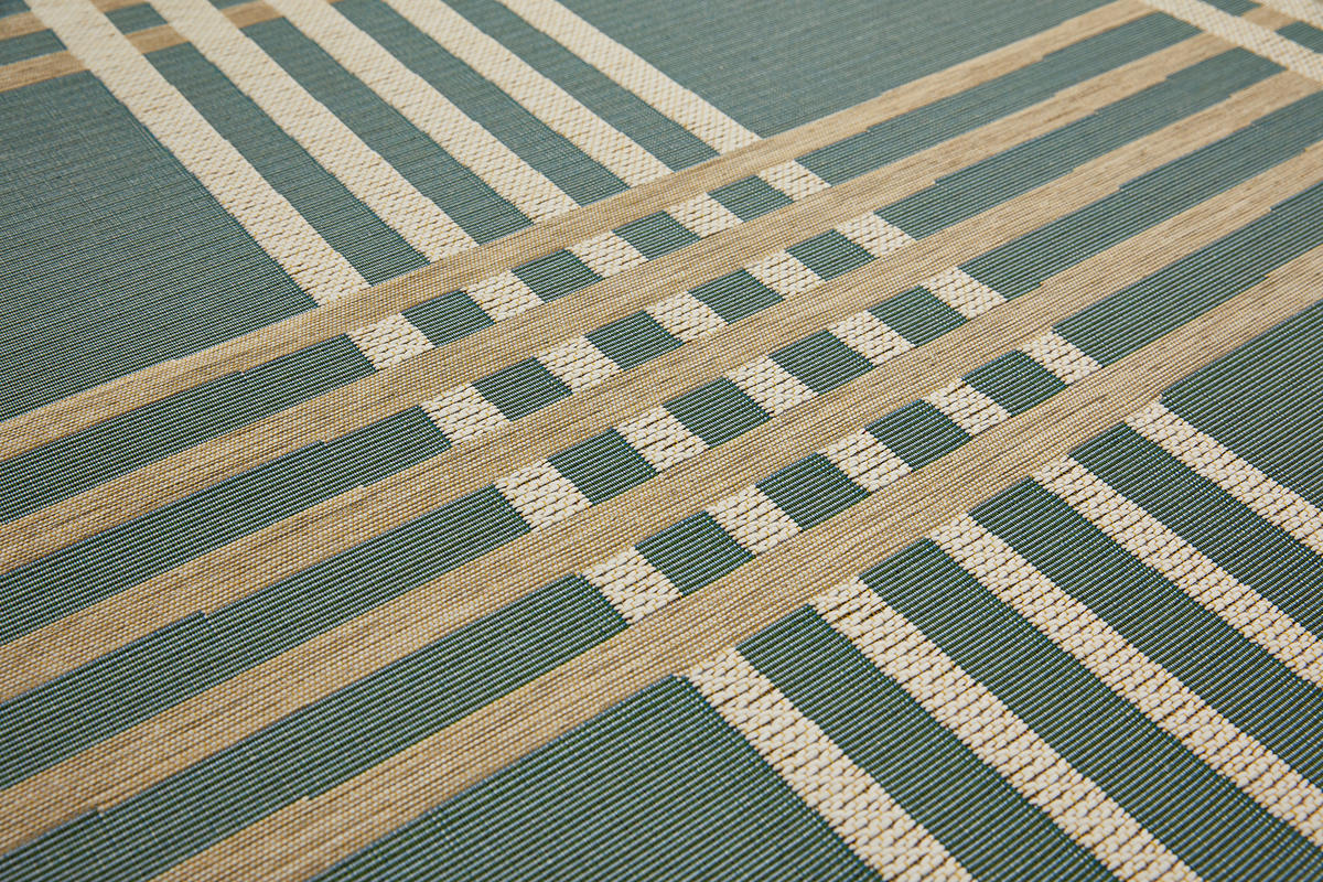 OUTDOORTEPPICH 123/180 cm Frida Weiß, Petrol, Beige  - Beige/Petrol, Trend, Textil (123/180cm) - Ambia Garden