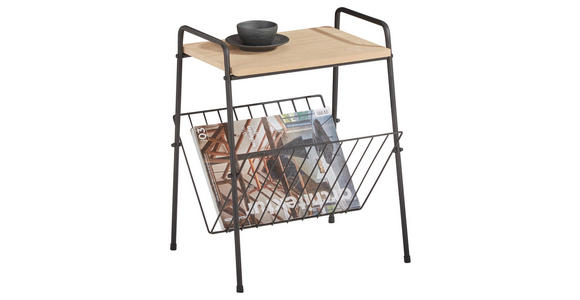 BEISTELLTISCH 36/32/46 cm Naturfarben, Schwarz rechteckig  - Schwarz/Naturfarben, Trend, Holz/Holzwerkstoff (36/32/46cm) - Xora