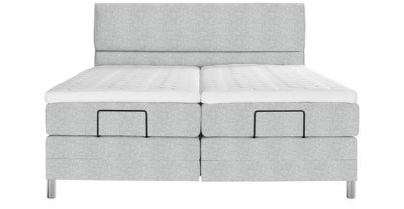 BOXSPRINGBETT 160/200 cm  in Hellgrau  - Chromfarben/Hellgrau, KONVENTIONELL, Kunststoff/Textil (160/200cm) - Voleo