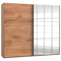 SCHWEBETÜRENSCHRANK Eichefarben  - Chromfarben/Eichefarben, Modern, Holzwerkstoff (250/216/65cm) - MID.YOU