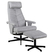 POČIVALNIK S PODNOŽNIKOM, črna, svetlo siva kovina, tekstil - črna/svetlo siva, Design, kovina/tekstil (67/102-113/80-112cm) - Carryhome