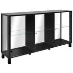 SIDEBOARD  160/85/37,5 cm  - Schwarz, KONVENTIONELL, Glas/Holzwerkstoff (160/85/37,5cm) - Carryhome