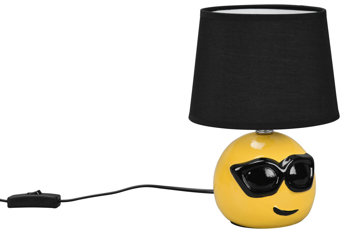 TISCHLEUCHTE Coolio 18/26 cm  - Gelb/Schwarz, Trend, Keramik (18/26cm)