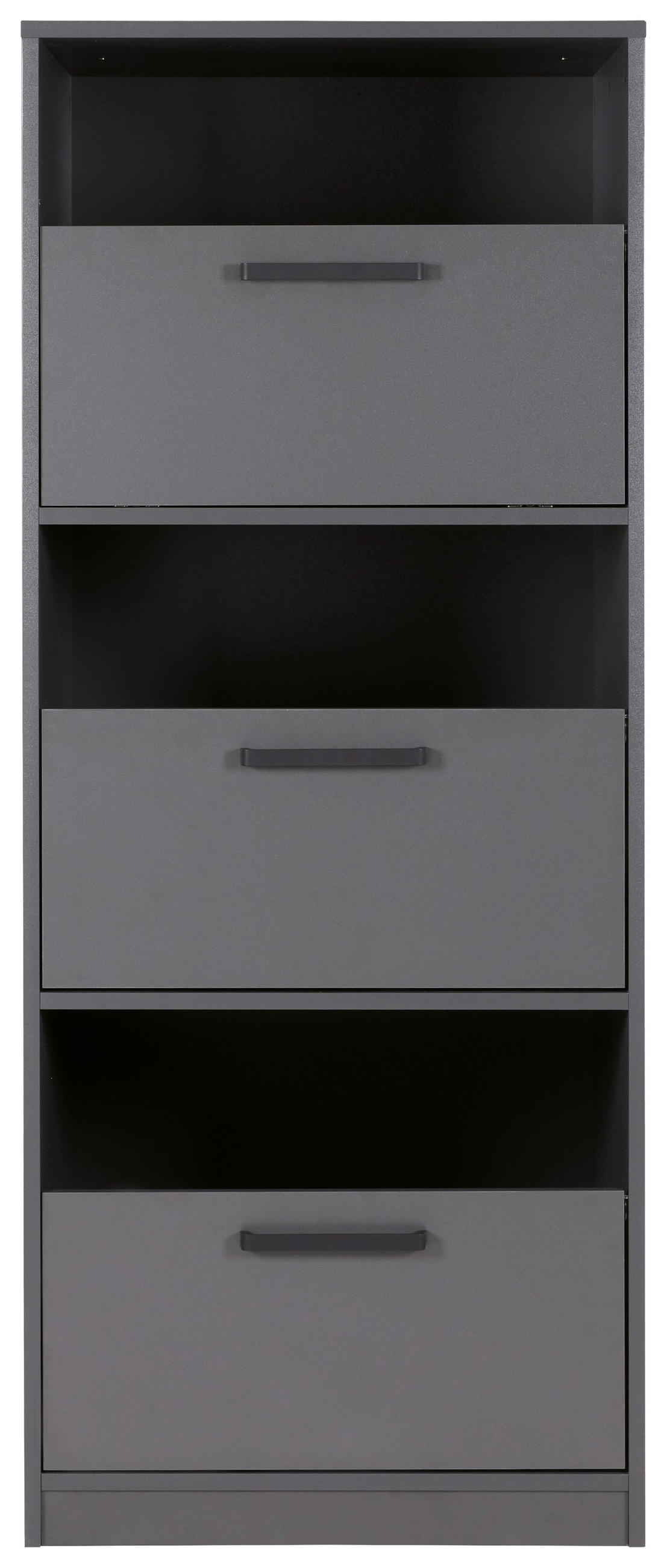 WÄSCHESCHRANK 67/164/68 cm  in Anthrazit  - Anthrazit/Schwarz, MODERN, Holzwerkstoff/Metall (67/164/68cm) - home24