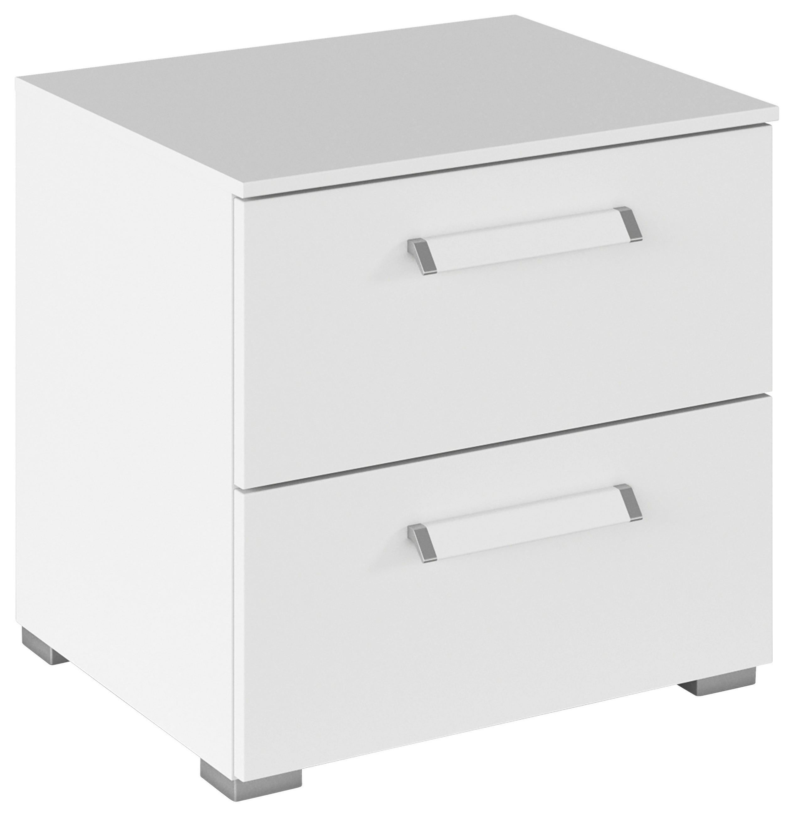 NACHTSCHRANK 50/49/42 cm  - Silberfarben/Weiß, Design, Holzwerkstoff/Metall (50/49/42cm) - Novel