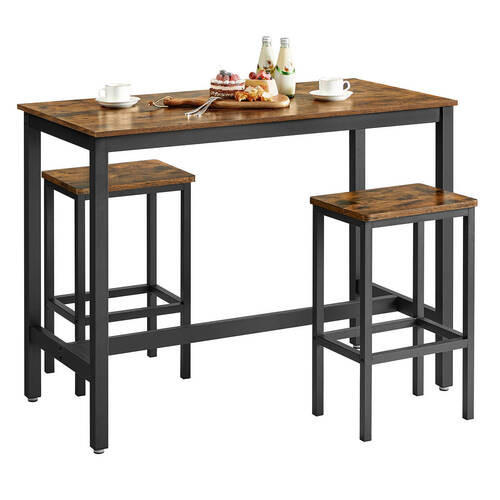 BAR SET Braun, Schwarz  - Schwarz/Braun, LIFESTYLE, Metall (120/60/90cm) - Boxxx