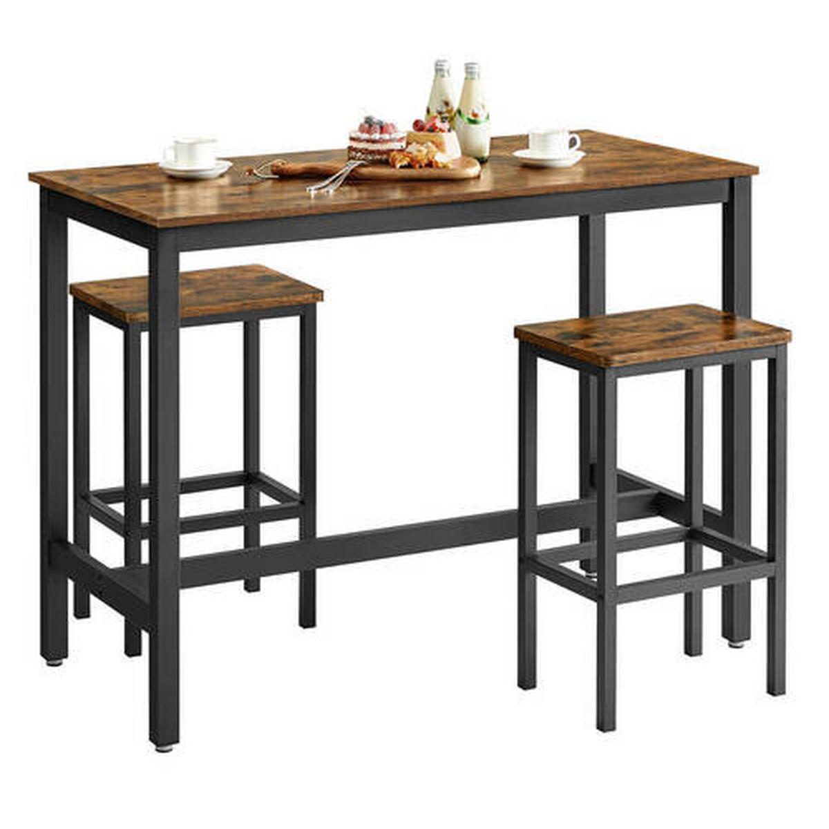BAR SET Braun, Schwarz  - Schwarz/Braun, LIFESTYLE, Metall (120/60/90cm) - Boxxx