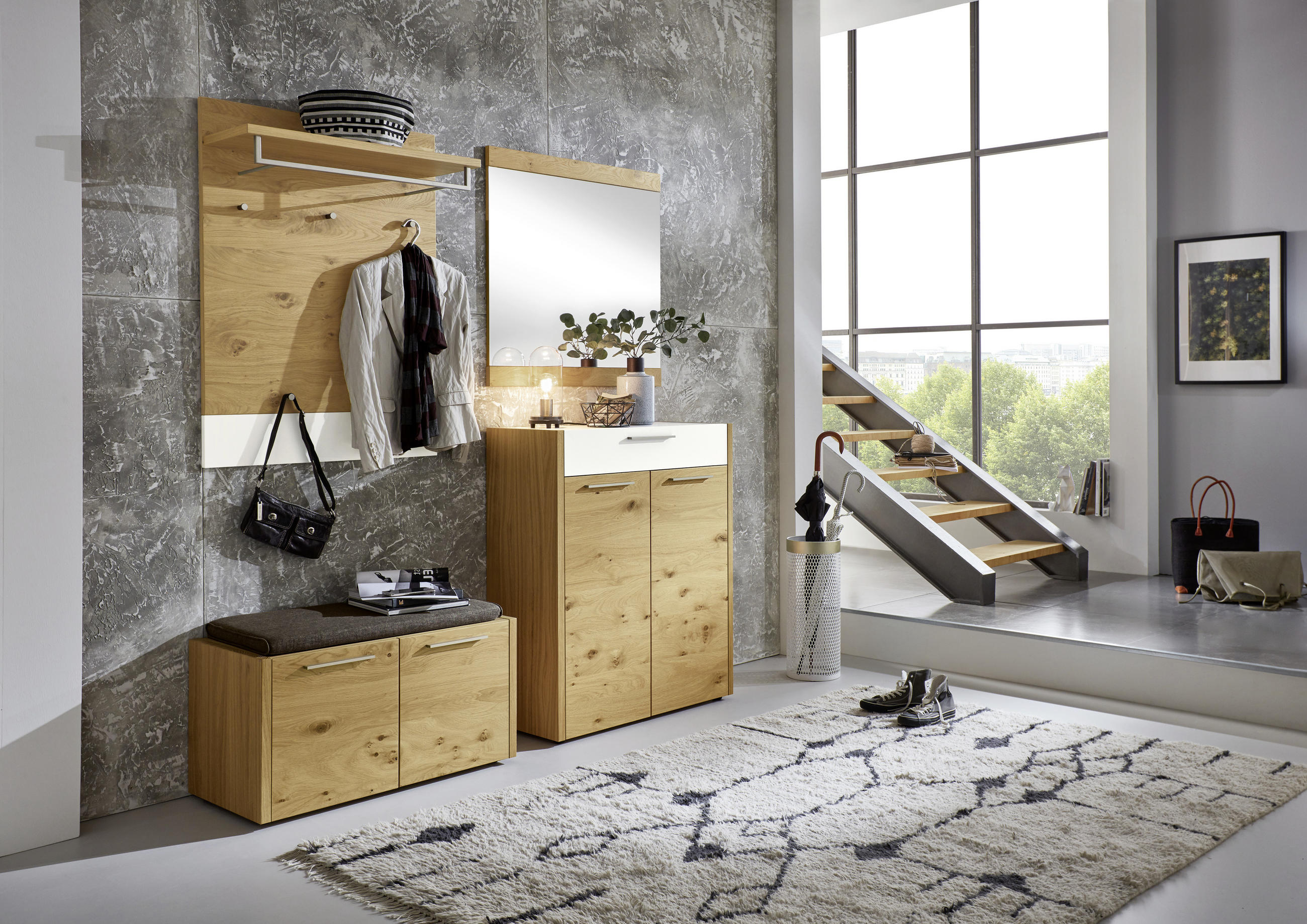 GARDEROBENPANEEL Eiche, Balkeneiche furniert Eichefarben - Eichefarben, Design, Holz (80/106/27cm)