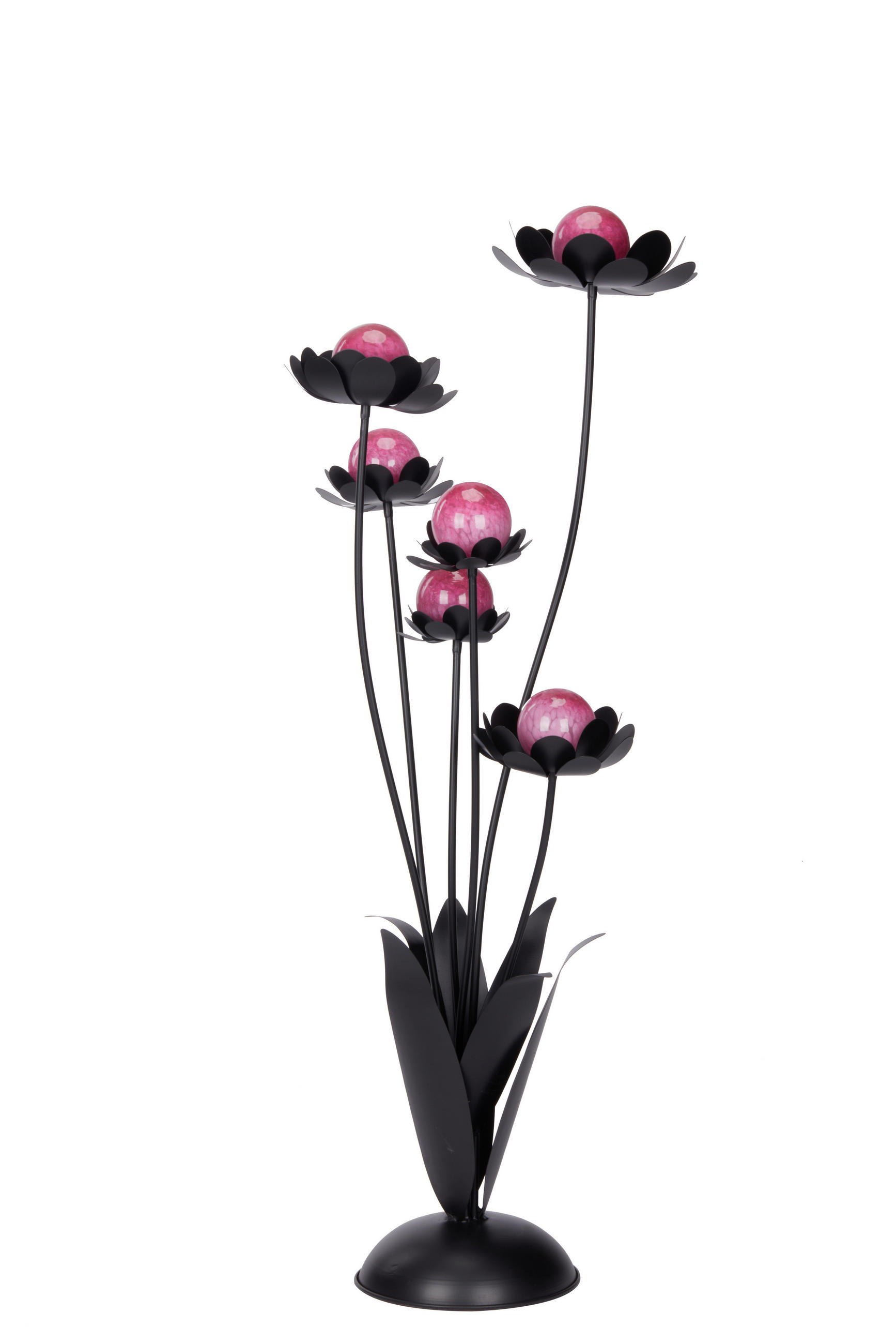 FLOARE DECORATIVĂ - lila/negru, Basics, sticlă/metal (42/109/32cm) - Ambia Home