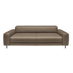 3-SITZER-SOFA  in Echtleder Hellbraun   - Hellbraun/Anthrazit, Design, Leder/Metall (230/70/109cm) - Johann Jakob