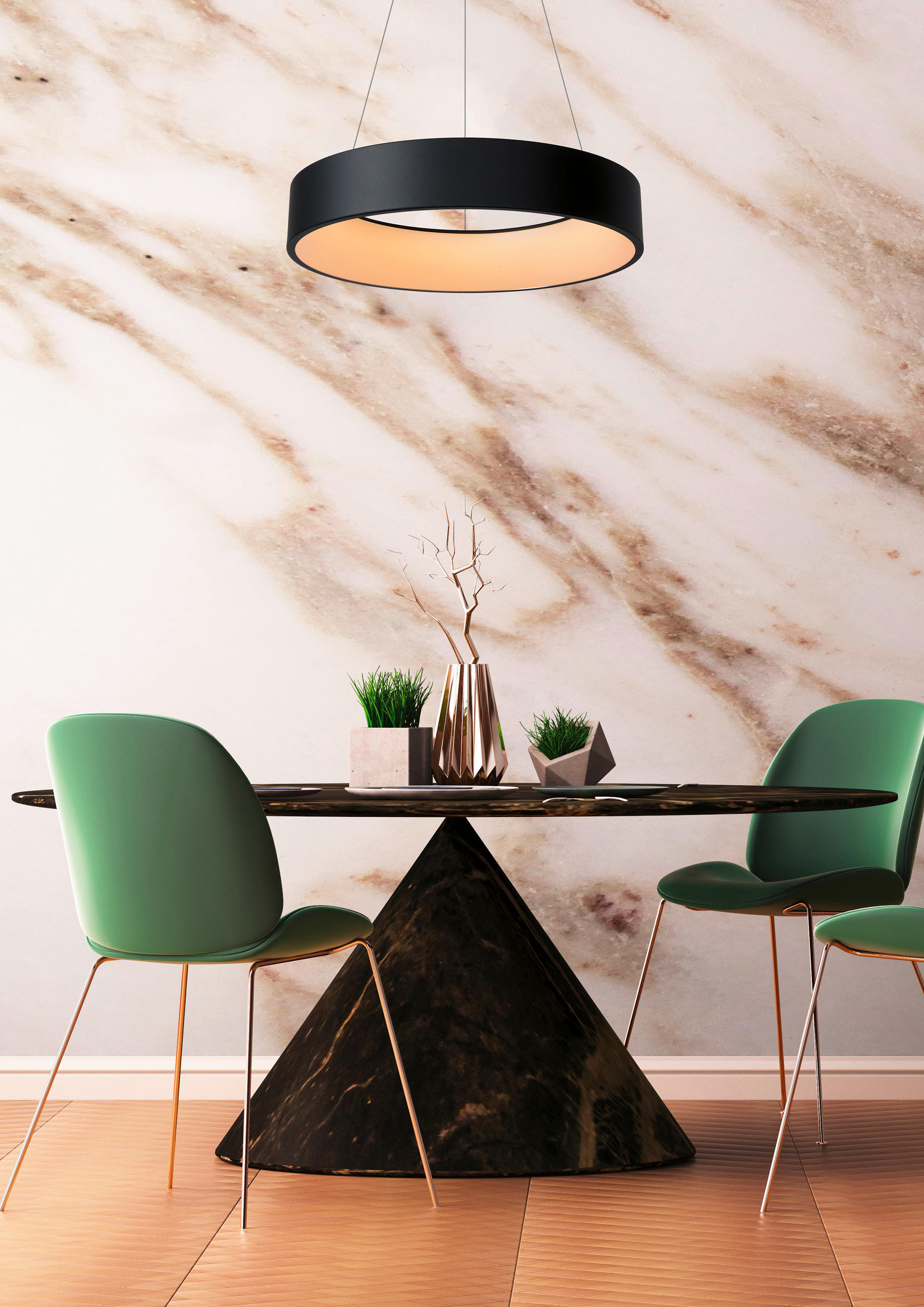 LED-HÄNGELEUCHTE 60/60/142 cm - Schwarz, Design, Metall (60/60/142cm) - Lucide