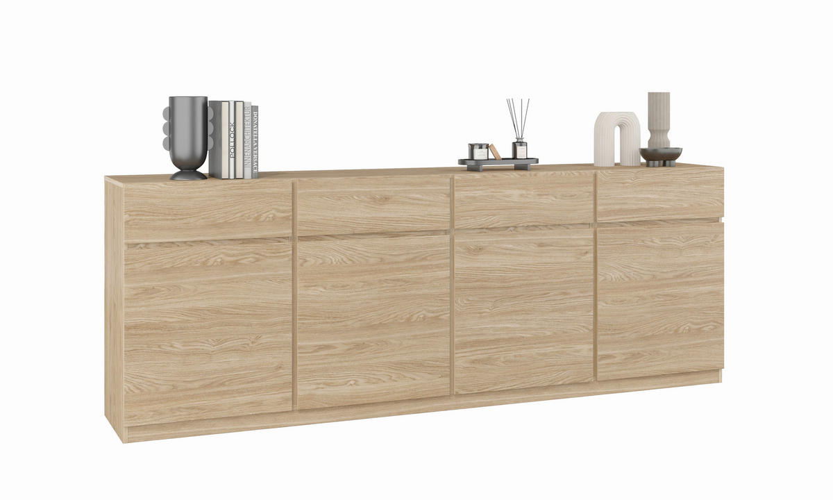 SIDEBOARD Bern  in 224,8/82,5/40 cm  - Eichefarben, Design, Holzwerkstoff (224,8/82,5/40cm) - MID.YOU
