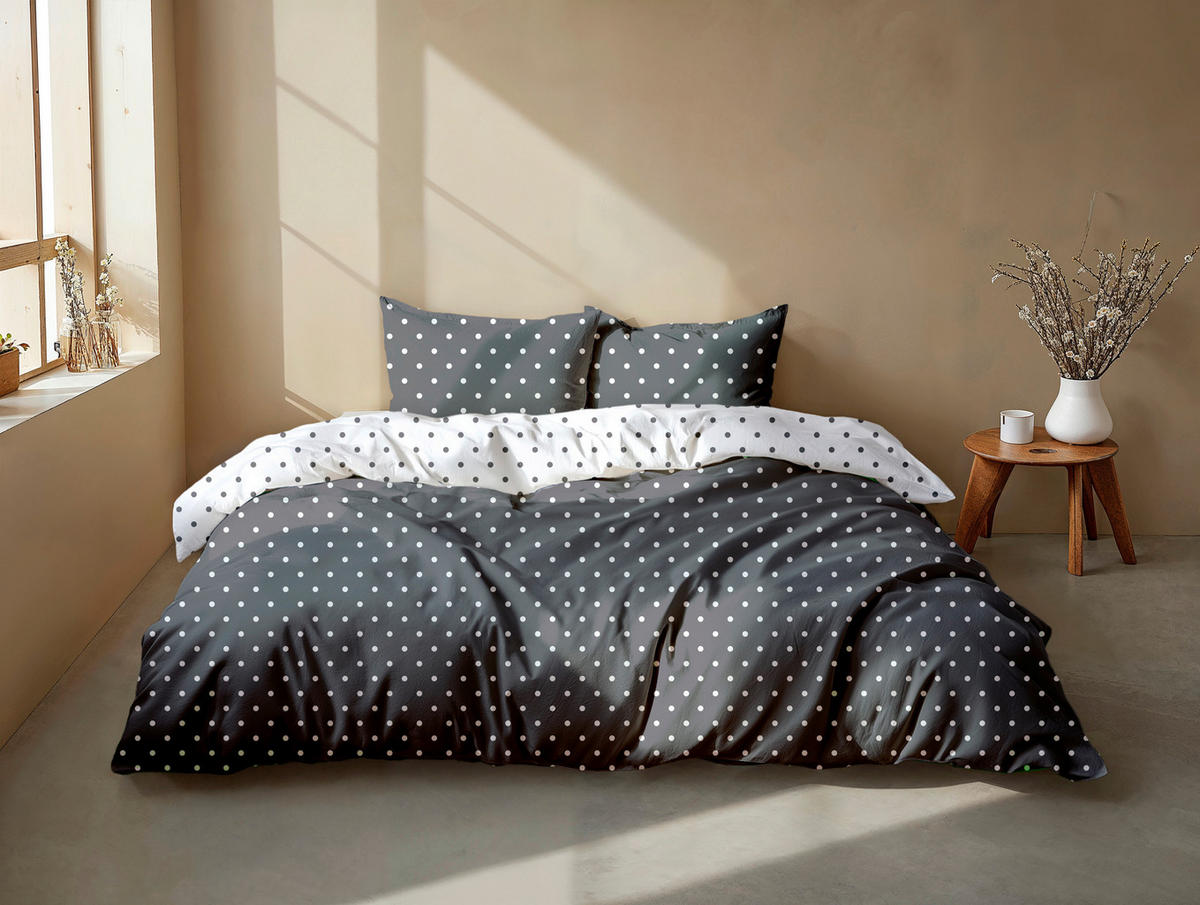 BETTWÄSCHE 2-teilig Punta-di-Cotone Renforcé 135/200 cm  - Grau, Basics, Textil (135/200cm)