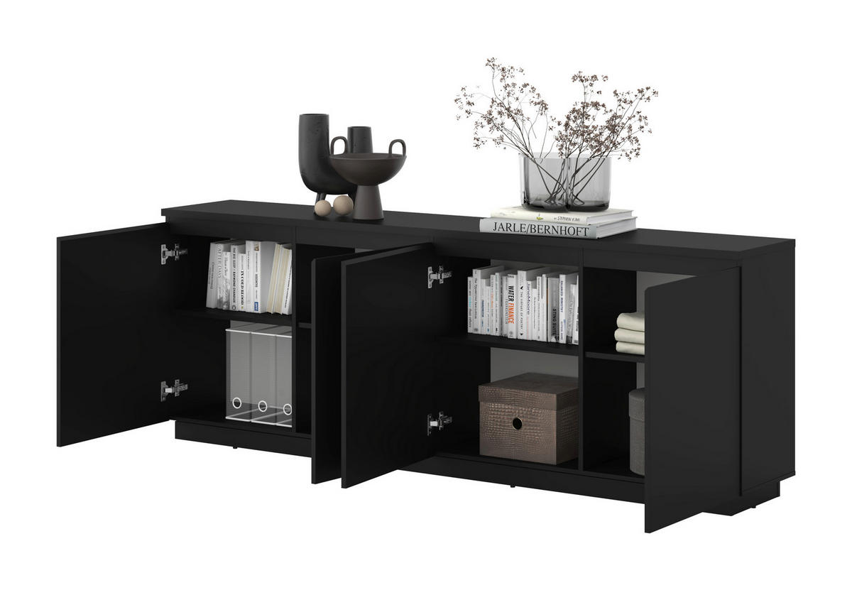 SIDEBOARD Bilbao 200/72/34,5 cm  - Schwarz, Design, Holzwerkstoff (200/72/34,5cm) - MID.YOU