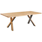 ESSTISCH in Holz, Metall 200/100/76 cm  - Eichefarben/Schwarz, Natur, Holz/Metall (200/100/76cm) - Linea Natura