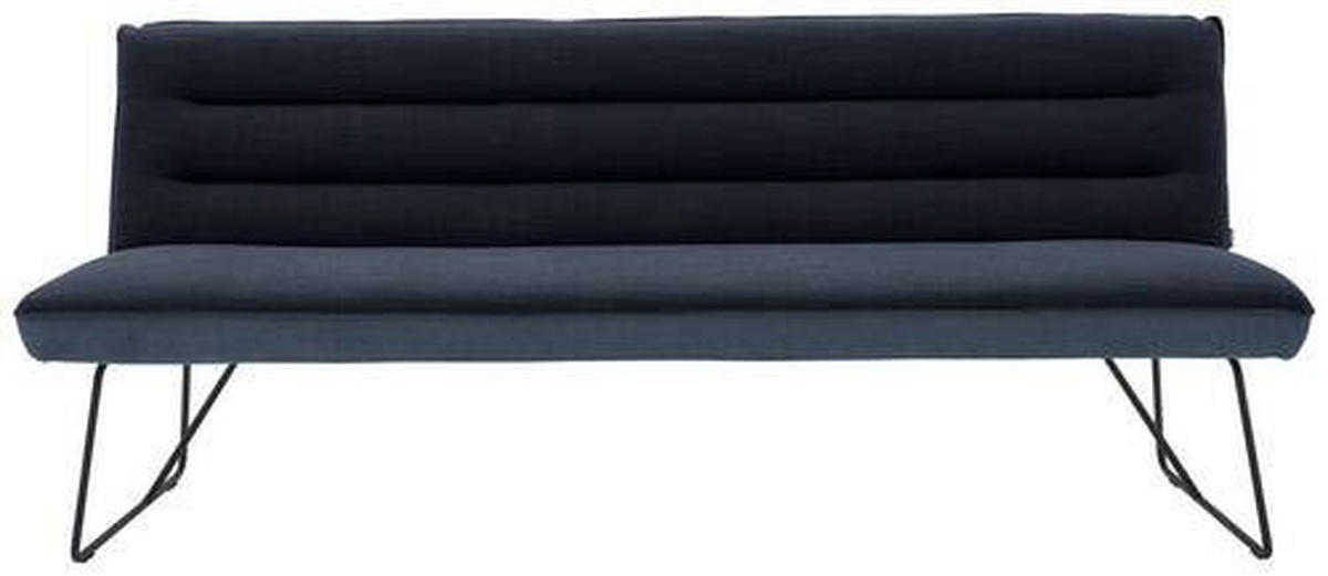 SITZBANK in Metall, Textil Blau, Schwarz, Dunkelblau  - Blau/Schwarz, Design, Textil/Metall (228/89/68cm) - Dieter Knoll