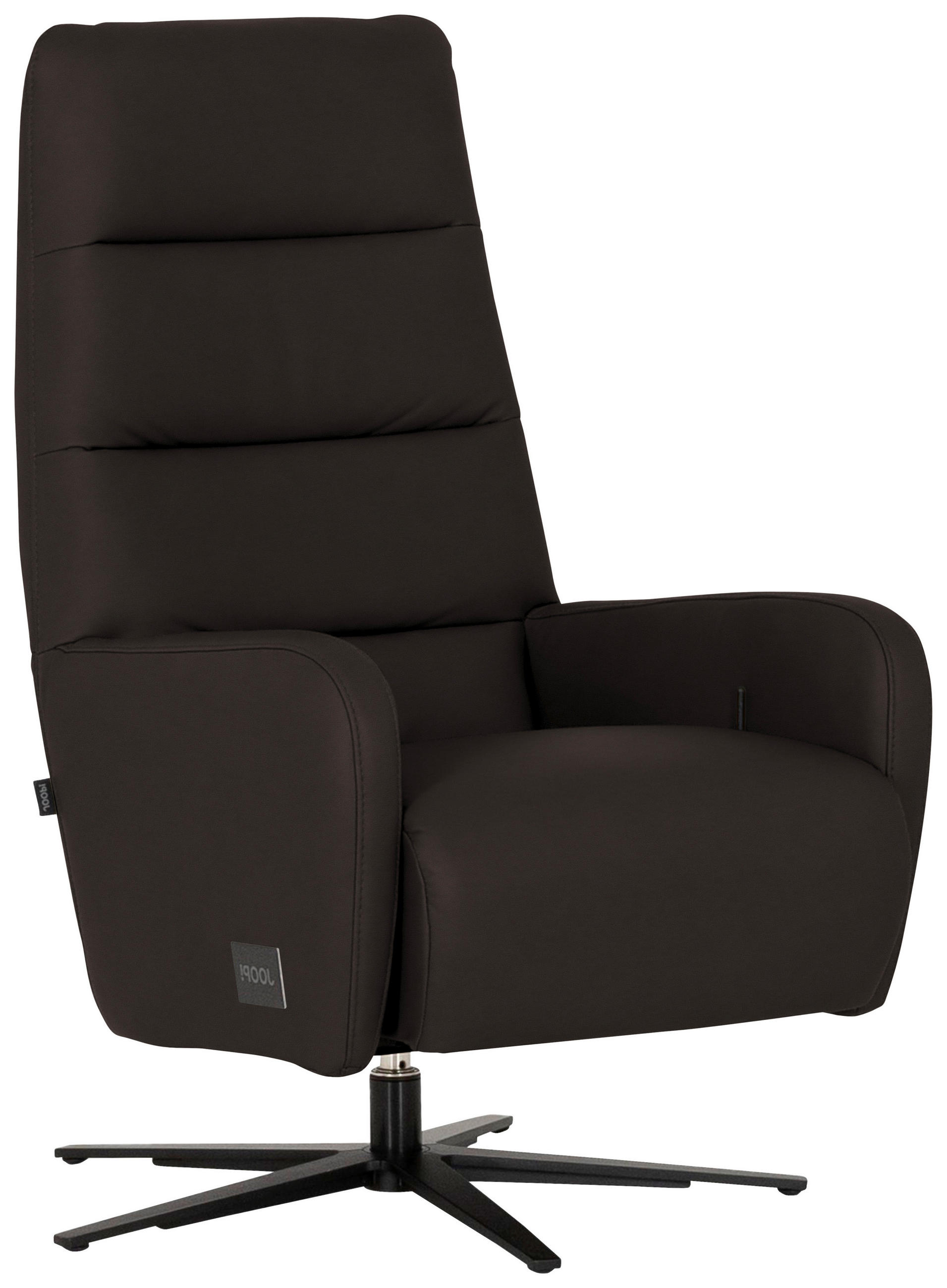 RELAXSESSEL Leder Schwarzbraun  - Schwarzbraun/Schwarz, Modern, Leder/Metall (66/110/83cm) - Joop!