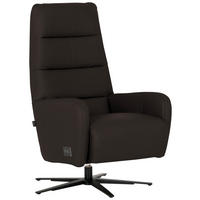 RELAXSESSEL Leder Schwarzbraun  - Schwarzbraun/Schwarz, Modern, Leder/Metall (66/110/83cm) - Joop!