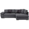 ECKSOFA in Webstoff Grau  276/212 cm  - Chromfarben/Dunkelgrau, Design, Kunststoff/Textil (276/212cm) - Carryhome
