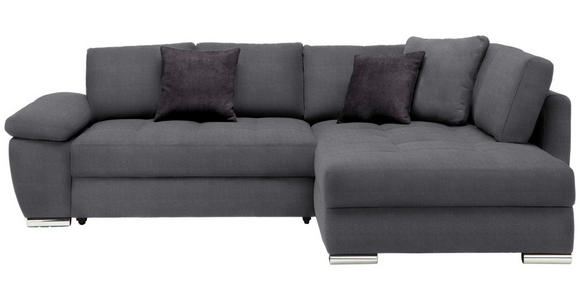 ECKSOFA in Webstoff Grau  - Chromfarben/Dunkelgrau, Design, Kunststoff/Textil (276/212cm) - Carryhome