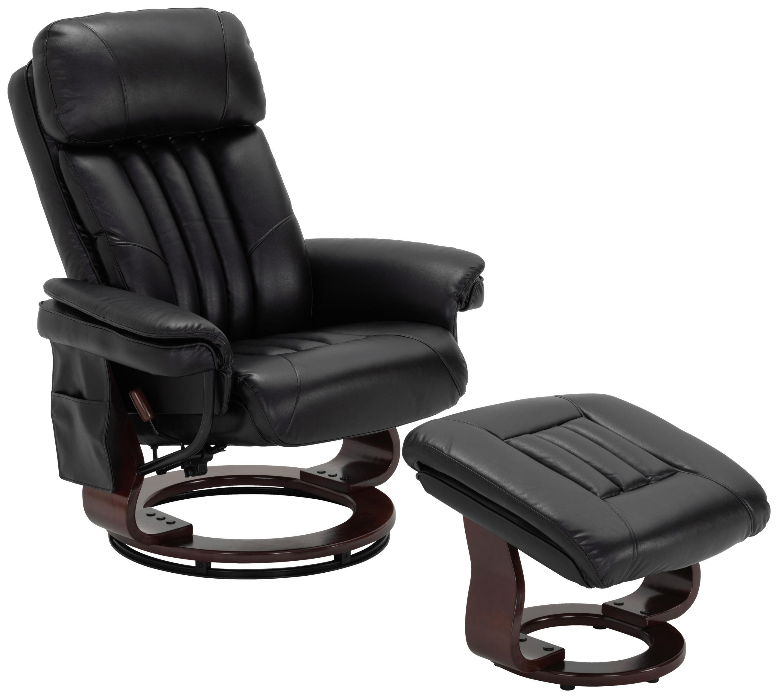 RELAXSESSELSET Lederlook Hocker    - Rotbraun/Schwarz, KONVENTIONELL, Holz/Textil (93/114/86,5cm) - MID.YOU