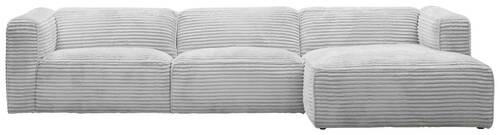 ECKSOFA FEBE Grau Cord  - Schwarz/Grau, Design, Kunststoff/Textil (332/163cm) - Stylife