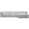 ECKSOFA in Cord Grau  - Schwarz/Grau, Design, Kunststoff/Textil (332/163cm) - Livetastic