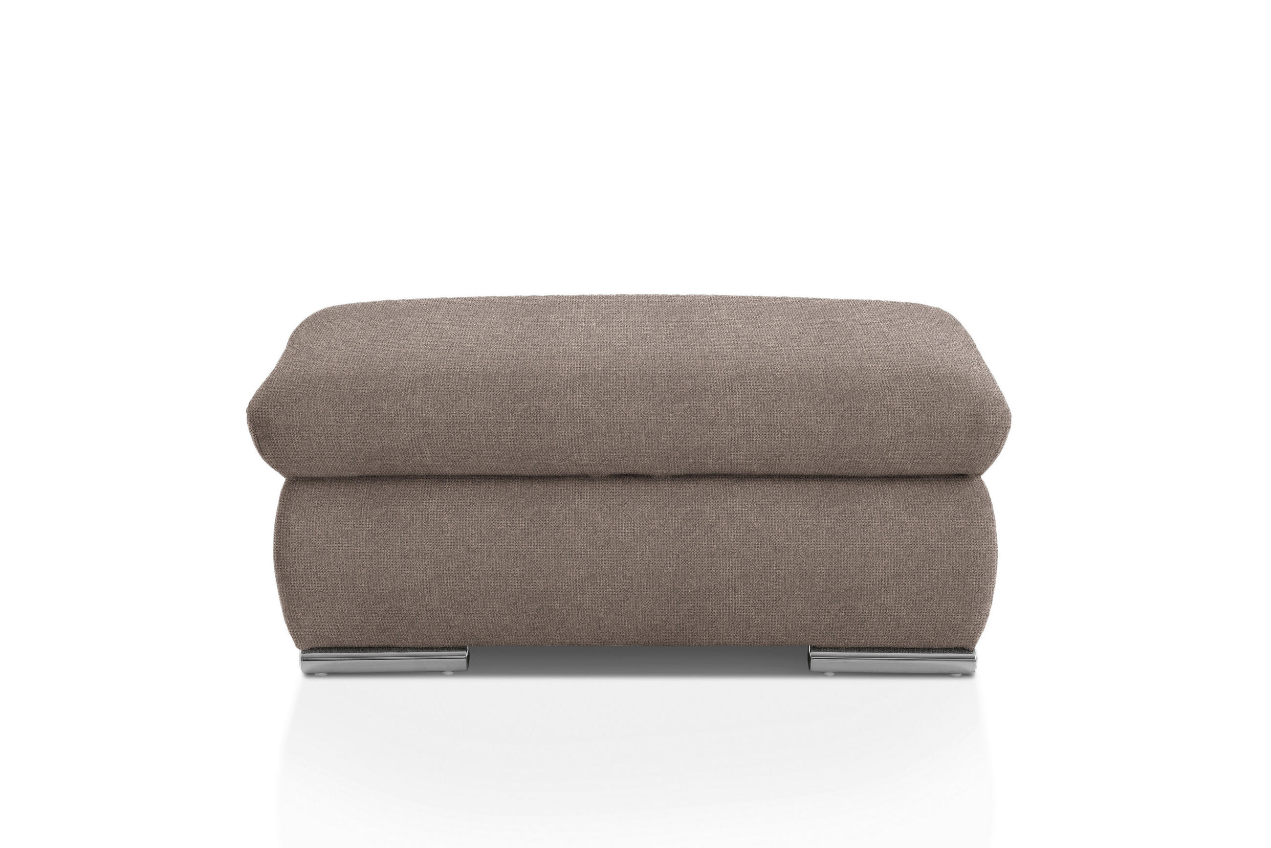 HOCKER in Textil Taupe - Taupe/Chromfarben, Design, Textil/Metall (101/45/74cm) - Livetastic