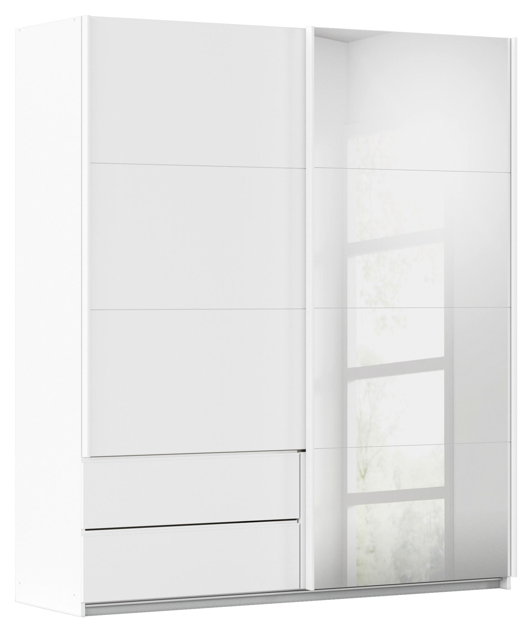 Schwebetürenschrank Mit Spiegel 181cm Karpo, Weiß