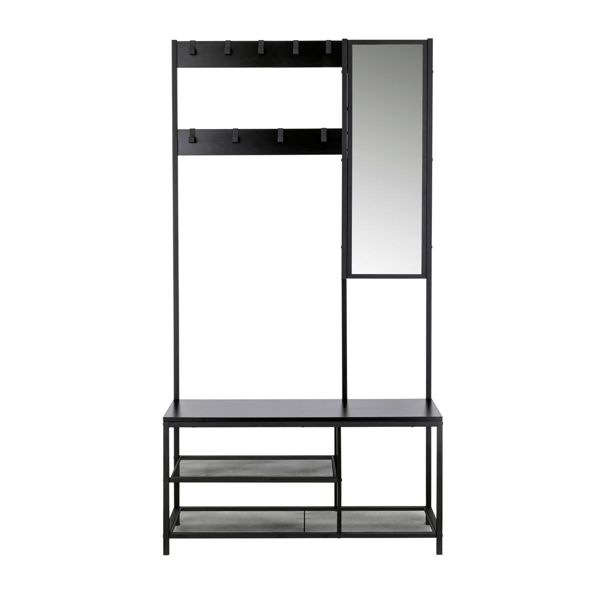 GARDEROBE  in 98/185/36 cm  - Schwarz, Design, Glas/Holzwerkstoff (98/185/36cm) - MID.YOU