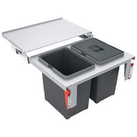 EINBAUABFALLSAMMLER Maris 2 x 18 L  - Edelstahlfarben/Grau, Basics, Kunststoff/Metall (56,0-56,8/36,0/39,9cm) - Franke