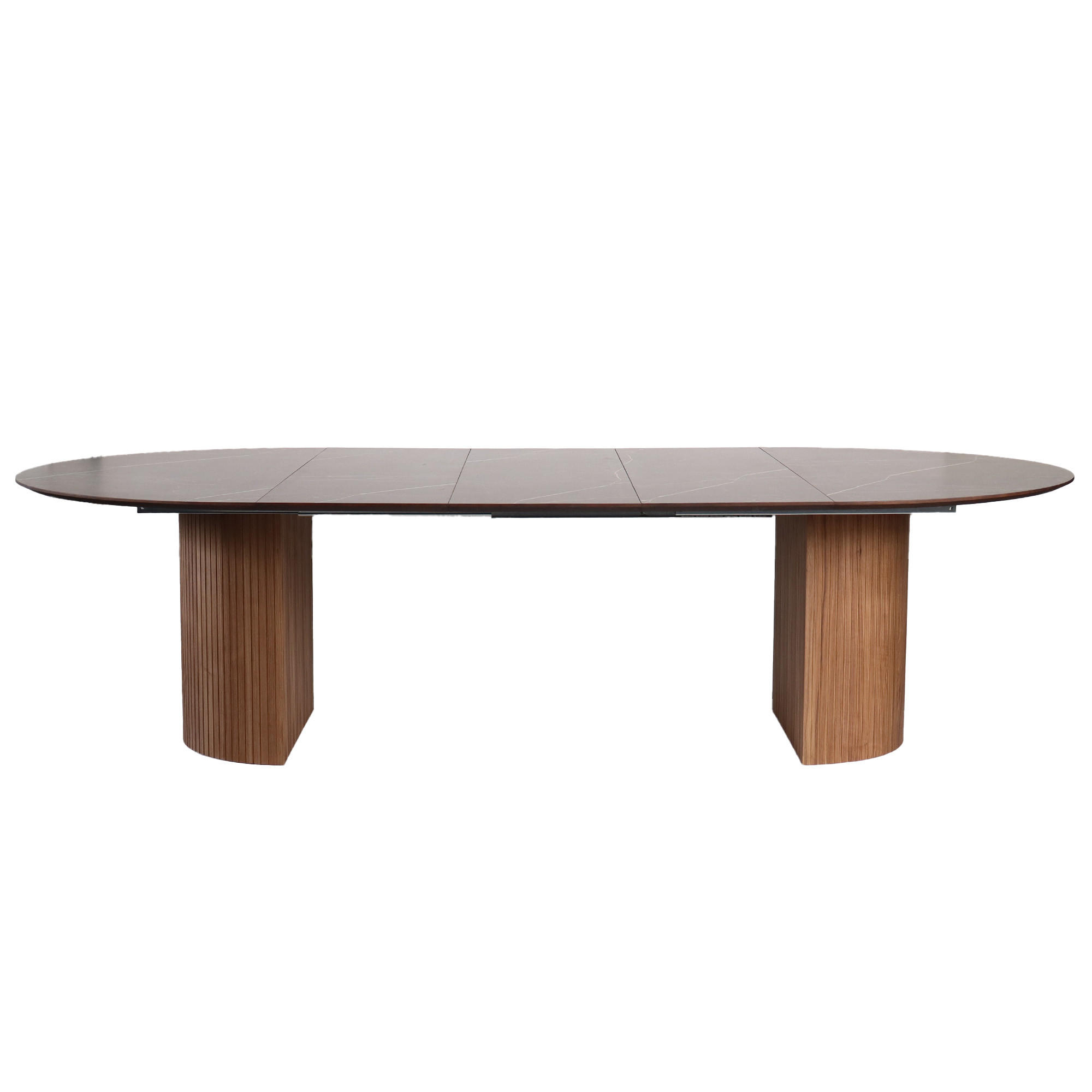 MATBORD i trä, plast, trämaterial 150-285/150/75 cm   - grå/mörkbrun, Modern, trämaterial/trä (150-285/150/75cm) - Niels Andersson