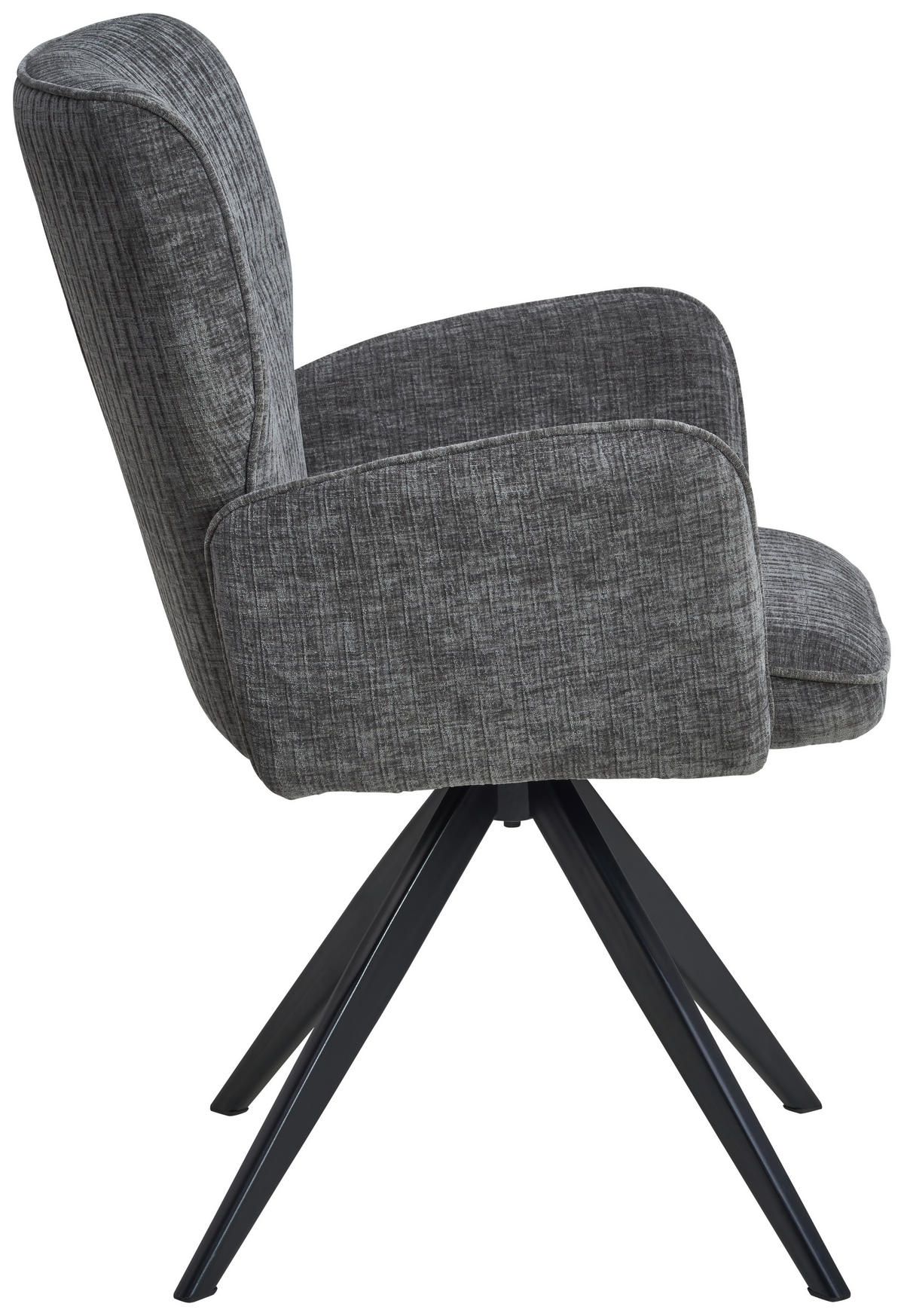 ARMLEHNSTUHL  in Eisen Leinenoptik  - Schwarz/Grau, LIFESTYLE, Holz/Textil (60/89/63cm) - MID.YOU