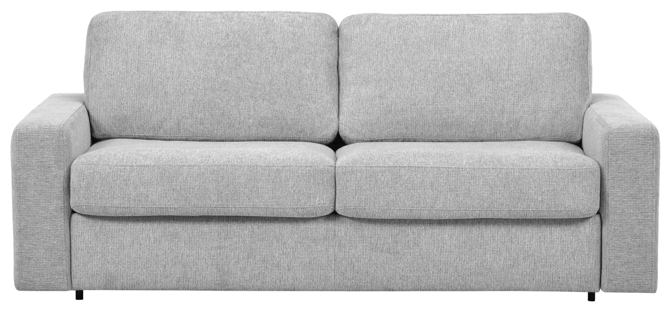 SCHLAFSOFA Flachgewebe Silberfarben  - Silberfarben/Schwarz, MODERN, Kunststoff/Textil (195/80/100cm) - Carryhome
