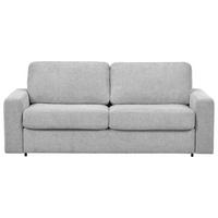 SCHLAFSOFA Flachgewebe Silberfarben  - Silberfarben/Schwarz, MODERN, Kunststoff/Textil (195/80/100cm) - Carryhome