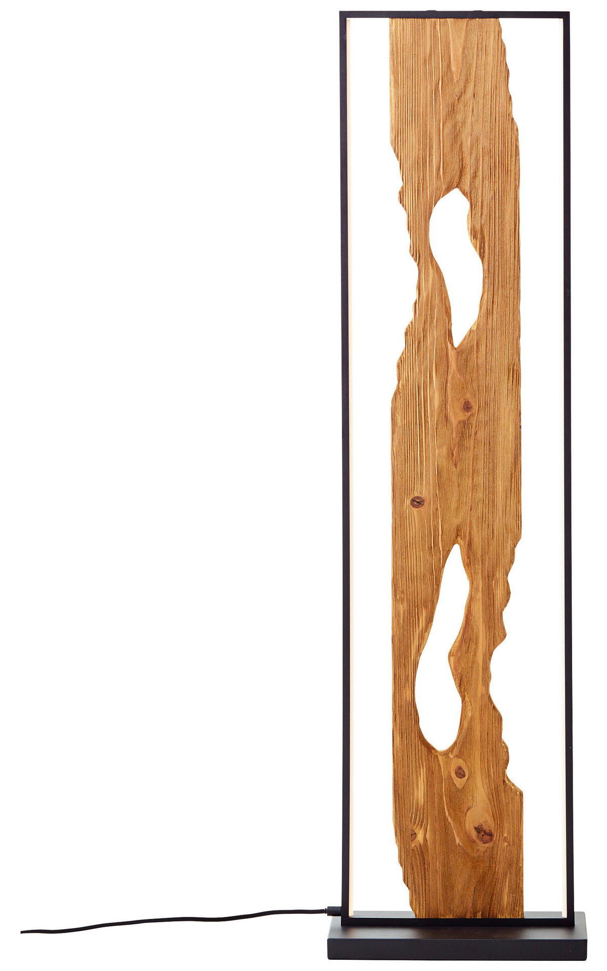 LED-STEHLEUCHTE - Schwarz/Braun, Design, Holz/Metall (33/18/120cm) - Brilliant