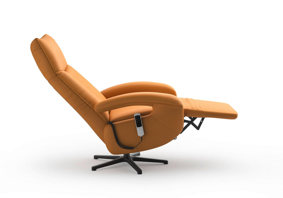 SESSEL in Echtleder Currygelb  - Currygelb/Schwarz, Konventionell, Leder/Metall (74/112/82cm) - Sit & More