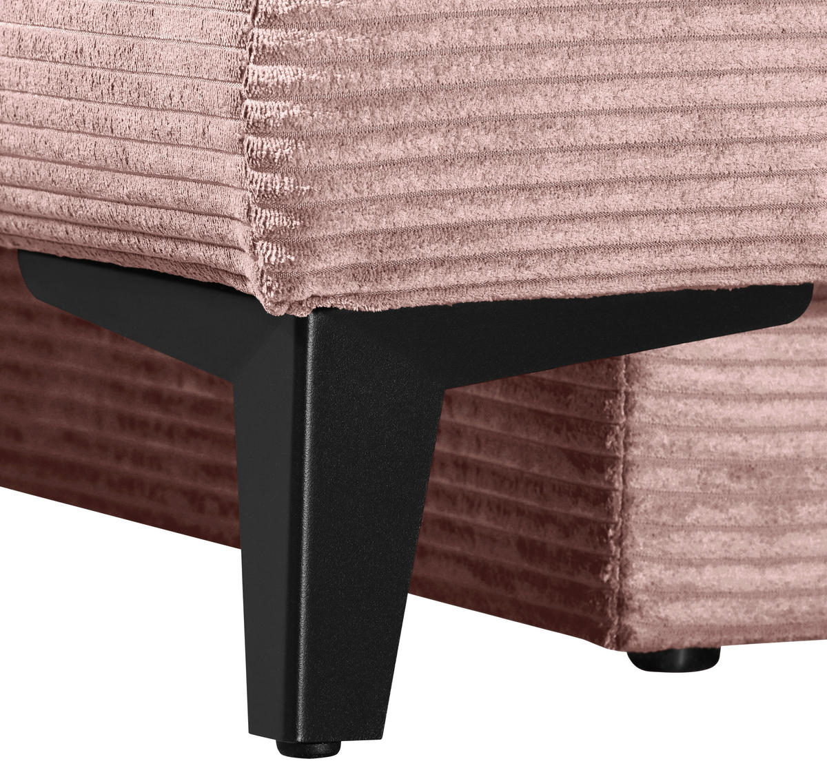 SCHLAFSOFA Cord Altrosa  inkl. Bettkasten, Schlaffunktion, Armteilverstellung  - Schwarz/Altrosa, Design, Textil/Metall (200/85/90cm) - Novel