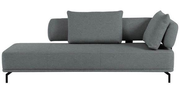 RÉCAMIERE Palio in Flachgewebe Grau  - Schwarz/Grau, Design, Textil/Metall (227/89/101cm) - Dieter Knoll
