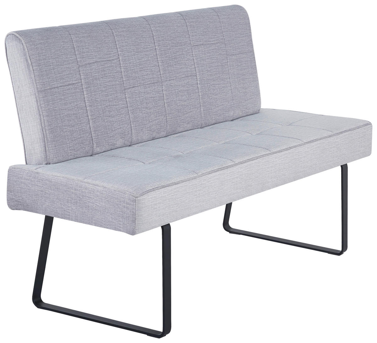 SITZBANK in Metall, Textil Hellgrau  - Hellbraun/Hellgrau, KONVENTIONELL, Textil/Metall (140/88/62cm) - MID.YOU