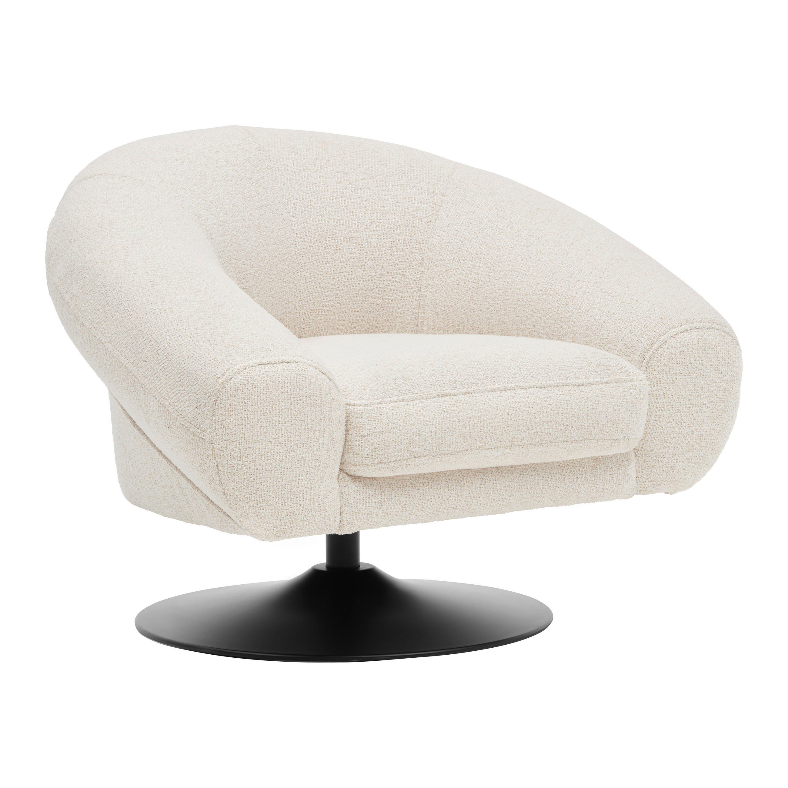 DESIGNFÅTÖLJ i textil vit, beige  - vit/beige, Modern, metall/textil (93/72/79cm) - MID.YOU