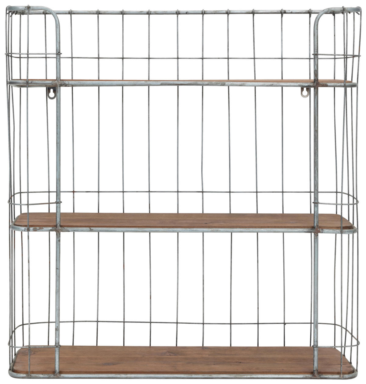 NÁSTĚNNÝ REGÁL, 63/66/21 cm - barvy stříbra/přírodní barvy, Lifestyle, kov/dřevo (63/66/21cm) - Livetastic
