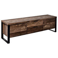 TV-ELEMENT - Eichefarben/Schwarz, Design, Holzwerkstoff/Metall (152,4/45/39,5cm)
