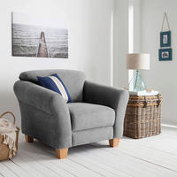 SESSEL in Flachgewebe Grau  - Naturfarben/Grau, KONVENTIONELL, Holz/Textil (101/84/89cm) - Sit & More