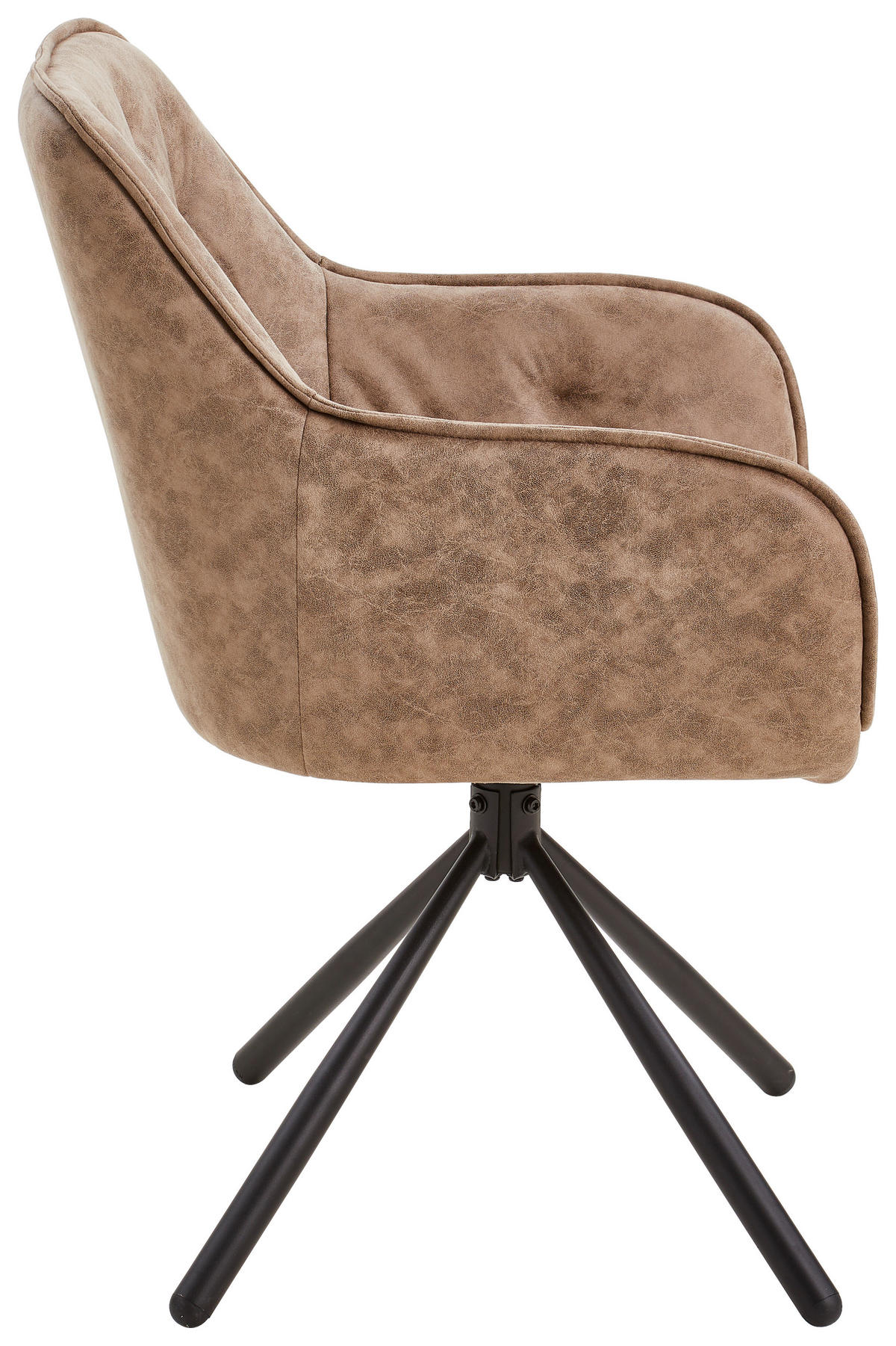 ARMLEHNSTUHL   Mikrofaser  - Schwarz/Braun, Modern, Holz/Textil (61/91/59cm) - Livetastic